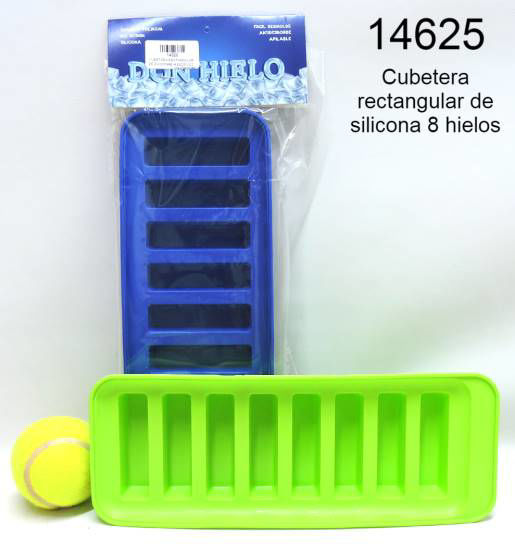 Imagen de CUBETERA RECTANGULAR  DE SILICONA 8 HIELOS 1.25